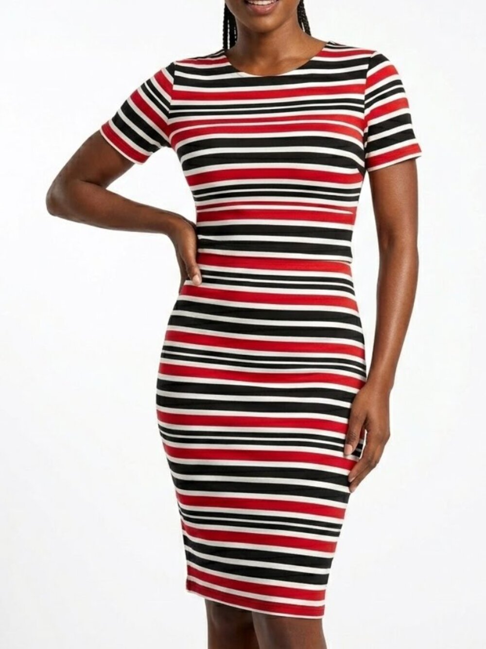 JULES & LEOPOLD Whimsical Goth Striped Bodycon Pencil Skirt Top Two Piece Set XS
